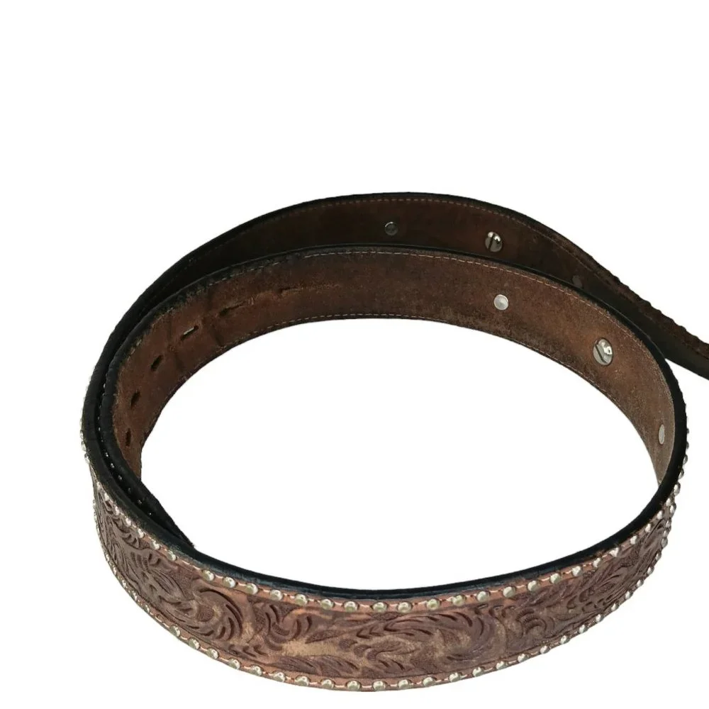 Vintage Handtooled Leather Belt Size 42